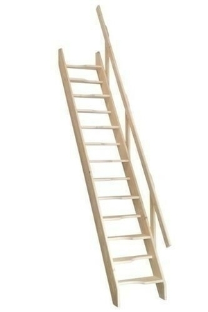 Escalier sapin en kit TOKYO haut.2,80m avec rampe à lisses - Gedimat.fr