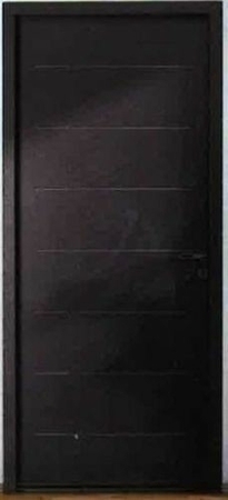Porte d'entrée DREAM en acier laqué gauche poussant haut.2,15m larg.90cm noir 2100 - Gedimat.fr