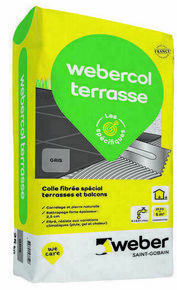 Mortier-colle pour terrasses et balcons WEBERCOL TERRASSE gris - sac de 25kg - Gedimat.fr