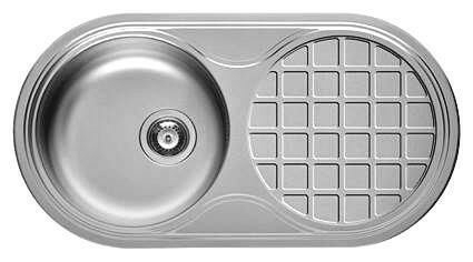 Evier à encastrer SUNAIR en inox 1 cuve + 1 égouttoir larg.45cm long.85cm inox - Gedimat.fr