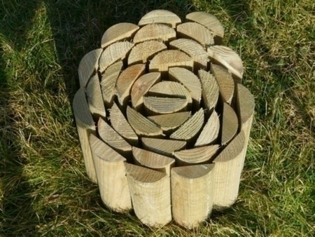 Bordure bois 1/2 rondin haut.30cm long.200cm ép.1,5cm - Gedimat.fr