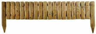 Bordure bois 1/2 rondin vertical rigide - 112 x 20/35 x 5 cm - Gedimat.fr