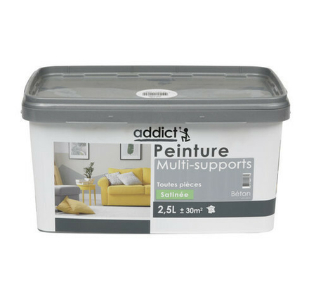 Peinture multi-supports satin 2.5 l béton - Gedimat.fr