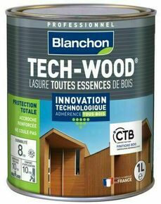 Lasure Tech-Wood brun acajou - pot 1l - Gedimat.fr