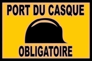 Panneau Port du casque obligatoire - 300x200mm - Gedimat.fr