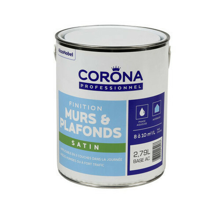 Peinture de finition satin en phase aqueuse pour les pièces humides à fort trafic. Applicable en 2 couches dans la journée - Gedimat.fr