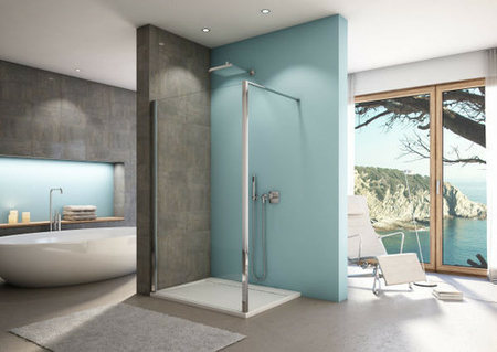 Paroi fixe LINEA long.100cm haut.200cm verre transparent - Gedimat.fr