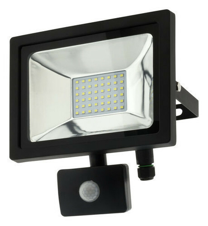 Projecteur LED 20W noir avec détecteur - Gedimat.fr