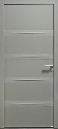 Porte d'entrée DUNE en aluminium thermolaqué droite poussant haut.2,15m larg.90cm - Gedimat.fr
