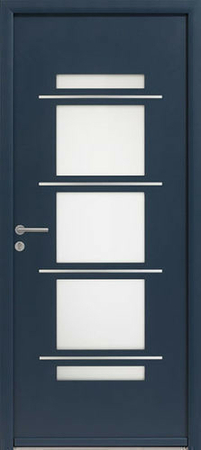 Porte d'entrée VOLT en aluminium thermolaqué droite poussant haut.2,15m larg.90cm - Gedimat.fr