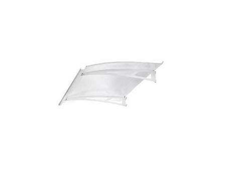 Marquise contemporaine en acier laqué blanc LINE180 prof.90cm long.1,80m - Gedimat.fr
