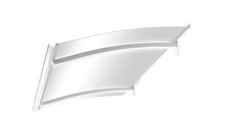 Marquise contemporaine en acier laqué blanc avec Leds ISIS prof.90cm long.1,50m - Gedimat.fr