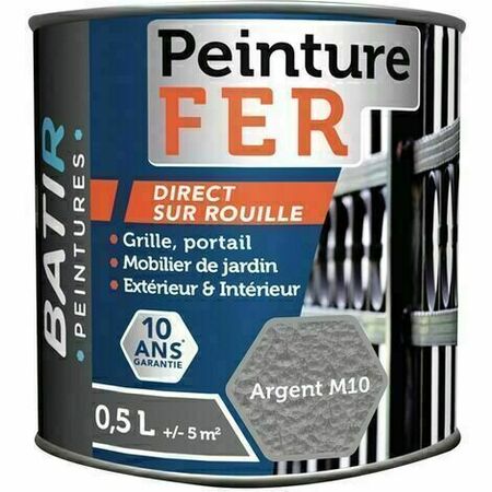 Peinture fer martele 2,5 l argent m10 - Gedimat.fr