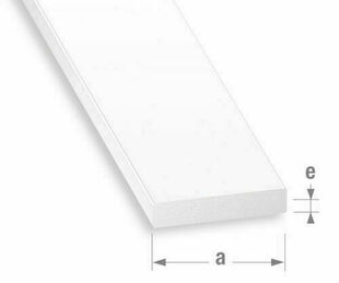 Plat PVC blanc - 50x2mm 2,60m - Gedimat.fr