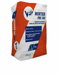 Mortier traditionnel PRO 300 gris - sac de 25kg - Gedimat.fr