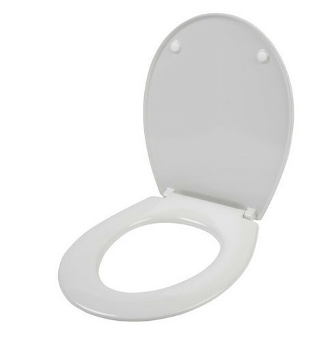 Abattant WC à fermeture douche rétro - Blanc - Charnières or brossé -  Richmond