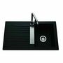 Evier  encastrer TREVISE 1 cuve + 1 gouttoir noir - 86x50cm - Gedimat.fr