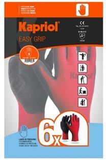 Lot de 6 paires de gants EASY GRIP rouge - taille 10 - Gedimat.fr