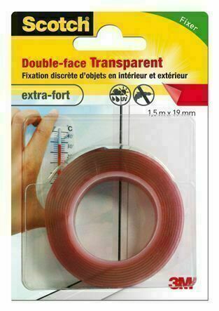 DOUBLE FACE TRANSPARENT 1,5MX19MM - Gedimat.fr