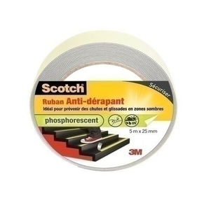 Ruban anti-drapant phosphorescent - 25mmx5m - Gedimat.fr