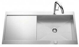 Evier à encastrer ROMA en inox 1 grande cuve Long.100cm larg.52cm inox - Gedimat.fr