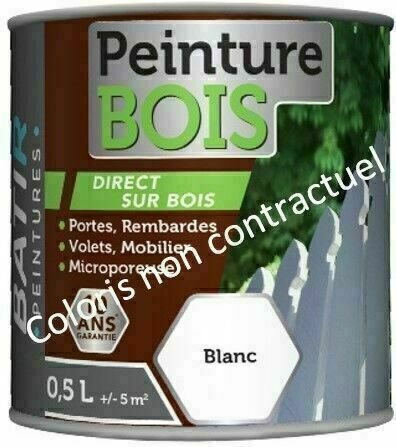 Peinture bois direct sur bois BATIR satin transparent - pot de 0,5l - Gedimat.fr