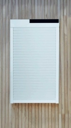 Volet roulant motorisé radio solaire en aluminium haut.1,25m larg.1,00m coloris blanc - Gedimat.fr