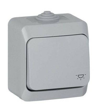 Poussoir CEDAR + Gris IP44 en saillie étanche IP44 - Gedimat.fr