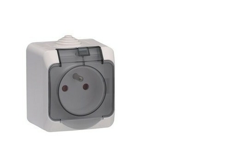 Prise 2P+T CEDAR + Gris IP44 en saillie - Gedimat.fr