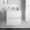 Ensemble meuble NOJA PRO blanc brillant + plan vasque à suspendre - 61x46x58cm - Gedimat.fr