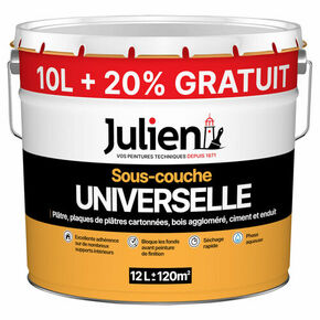 Sous-couche UNIVERSELLE blanc mat - pot de 10l+20% gratuit - Gedimat.fr