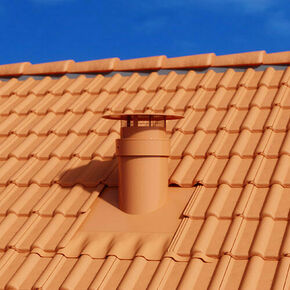 Sortie de toit VENTELIA 15  25 pour tuile - brique kit tanchit rouge - Gedimat.fr