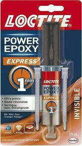 Colle EXPRESS 1MN power époxy invisible - tube de 11ml - Gedimat.fr