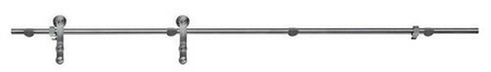 Rail apparent inox avec pinces de fixation et roulement butée incluse pour porte bois et atelier Long.2m - Gedimat.fr