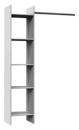 Panneaux de particule ép.15mm surfacé papier décor blanc - composé de : 1 colonne de 40cm avec 5 tablettes et une barre de penderie recoupable de 80cm - haut.1,87m larg.1,20m prof.38cm - Gedimat.fr