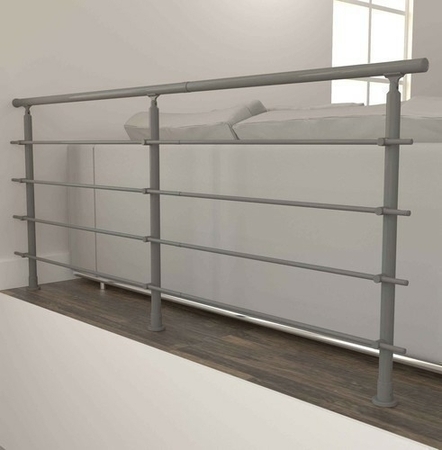 Kit RONDO SECUNDO rampe et garde-corps amuminium gris RAL 7037 - Gedimat.fr