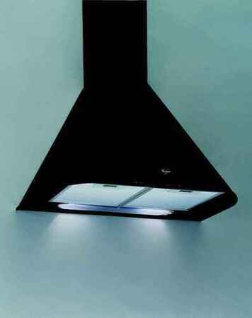 Hotte décorative galbée murale WHIRLPOOL 60 cm colori noir - Gedimat.fr