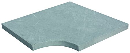 Margelle d' angle bord droit ROYAL GREY ép.3.2cm larg.48cm long.48cm - Gedimat.fr