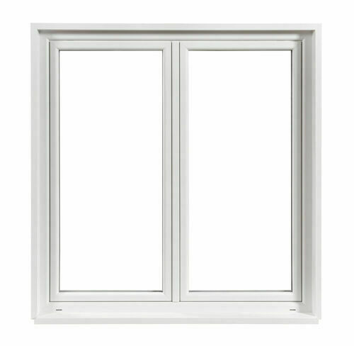 Fenêtre PVC blanc VISION isolation totale 100mm 2 vantaux oscillo-battant  vitrage transparent - Haut.1,25m larg.1,00m 