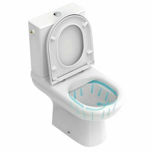 Pack WC à poser cuvette COMPACT avec abattant blanc - 78x62x36,5cm 