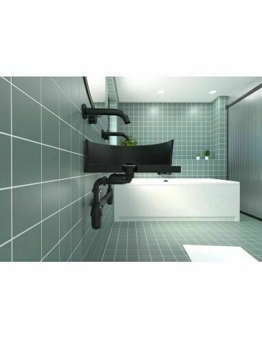 Siphon lavabo noir mat design pour salles de bain haut de gamme 