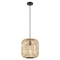 Suspension 1 E27 28W - noir bois naturel - Gedimat.fr