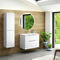 Ensemble meuble ESTATE blanc brillant + plan vasque cramique blanche - 45x60x80cm - Gedimat.fr
