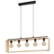 Suspension FAMBOROUGH E27 5 x 40W- noir et bois - Gedimat.fr