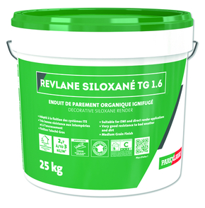 Enduit de parement organique ignifug REVLANE SILOXANE TG G30 gris souris - seau de 25kg - Gedimat.fr