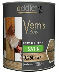 Vernis bois ADDICT satin chne rustique - pot de 250ml - Gedimat.fr