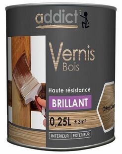 Vernis bois ADDICT brillant chne clair - pot de 250ml - Gedimat.fr