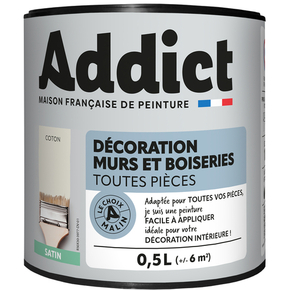 Peinture satine acrylique ADDICT coton - pot de 0,5l - Gedimat.fr