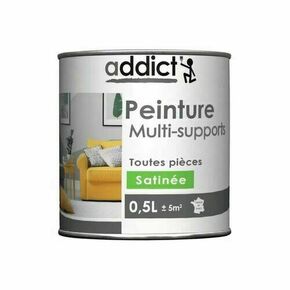 Peinture multi-supports satin ADDICT noir - pot de 0,5l - Gedimat.fr