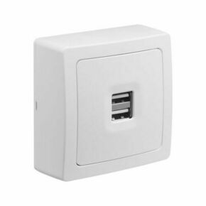 Prise USB double 2.1A en saillie blanc BLOK - Gedimat.fr